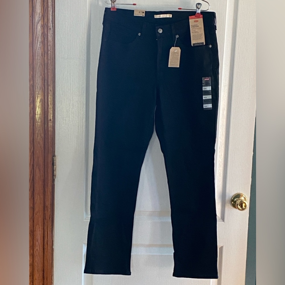 Levi's Classic Black Straight Denim Jeans, 12, NWT
